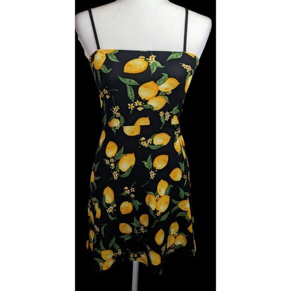 Divided by H&M Summery Black And Yellow Lemon Dress - Picture 1 of 6